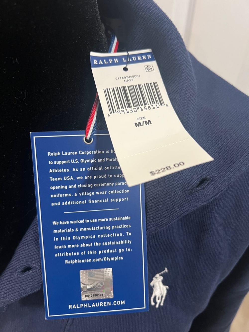 New Polo Ralph Lauren Team USA Fleece Button Mockneck - Picture 6 of 10